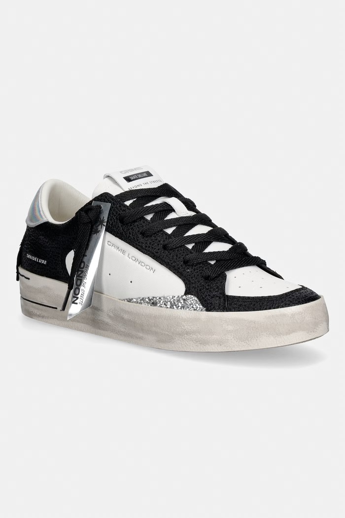 Crime London SK8 DELUXE sneakers γυναικεία δερμάτινα μαύρο 22100WA9.20A