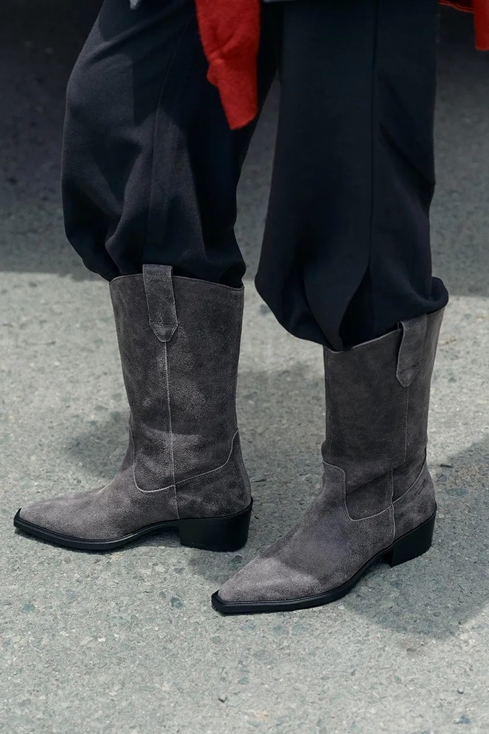 Kowbojki na słupku damskie skórzane KELSEY Vagabond Shoemakers szary 6110.007.21