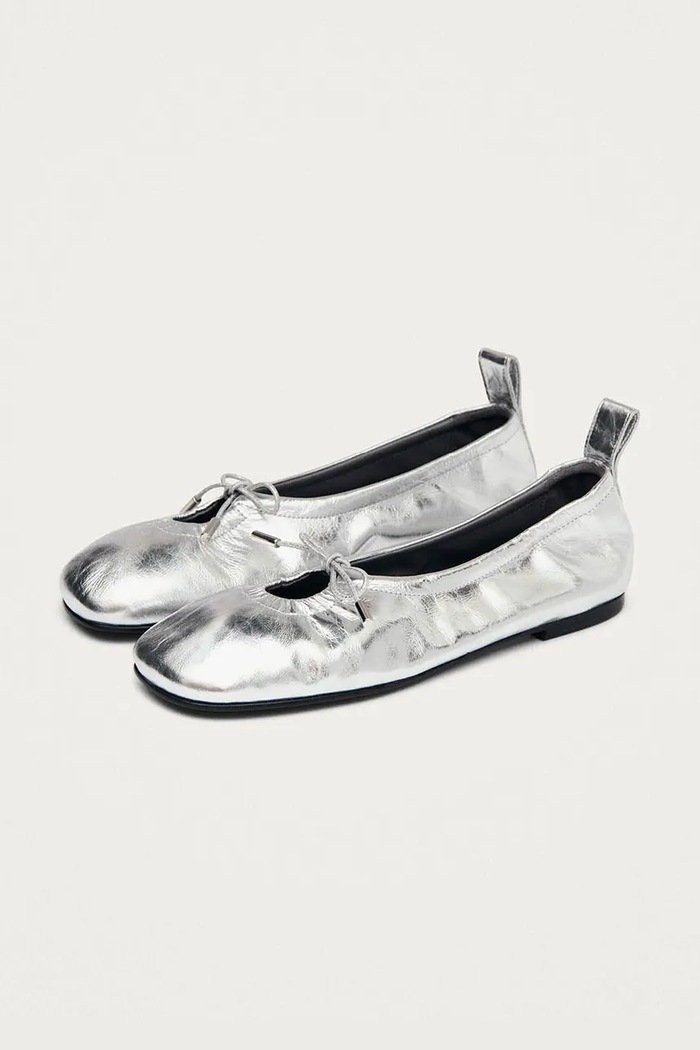 Alohas балеринки от кожа Rosalind S100572.01 сребърен AW26