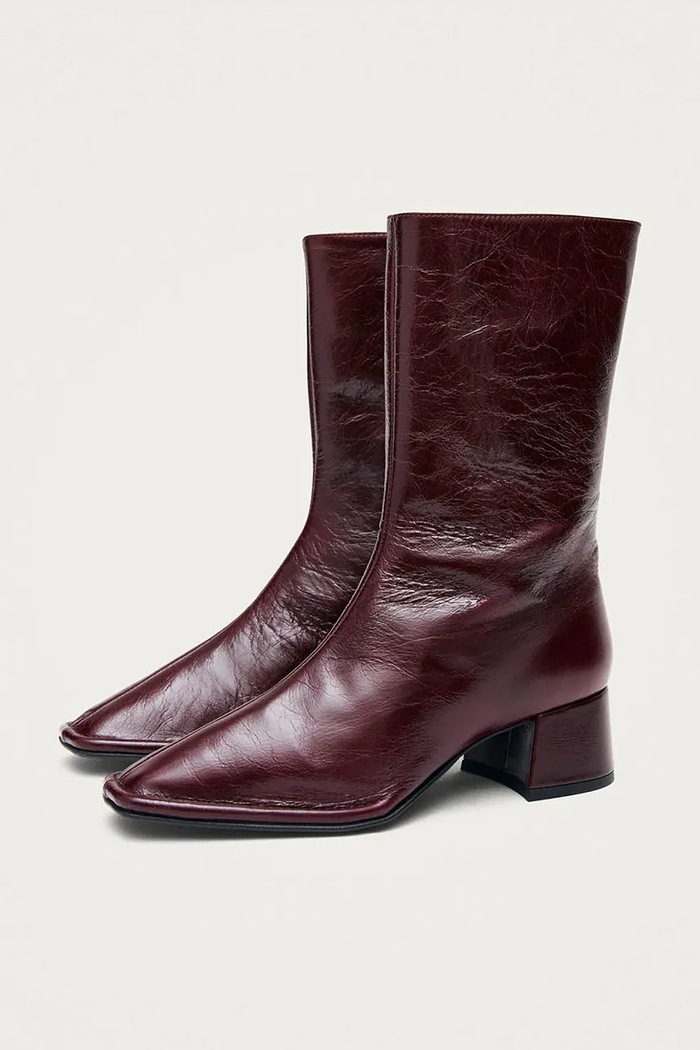 Alohas Kotníkové boty dámské kožené Berlin S100989.02 burgundské AW26