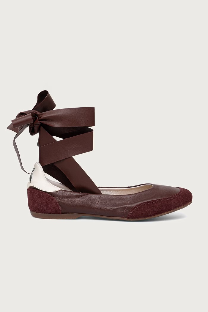 Patrizia Pepe Baleriny skórzane 8Z0026.L150.B861 bordowy AW26
