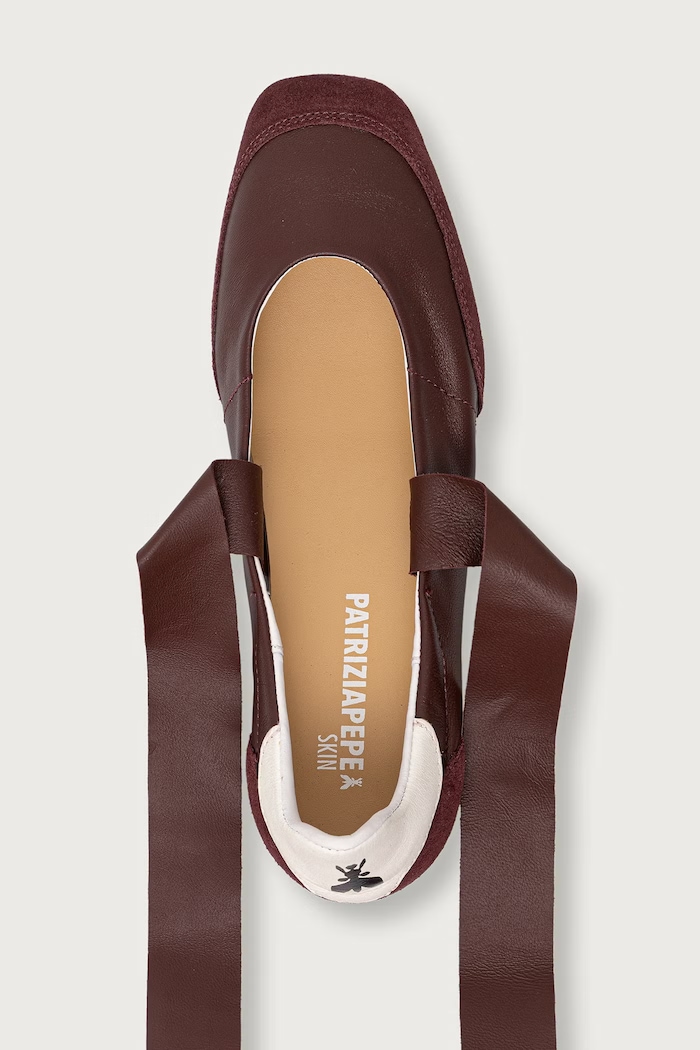 Baleriny skórzane Patrizia Pepe 8Z0026.L150.B861 bordowy