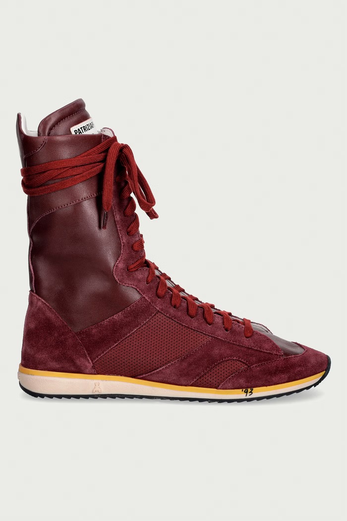 Patrizia Pepe sneakersy damskie skórzane 8Y0033.V038.FH03 bordowy AW26