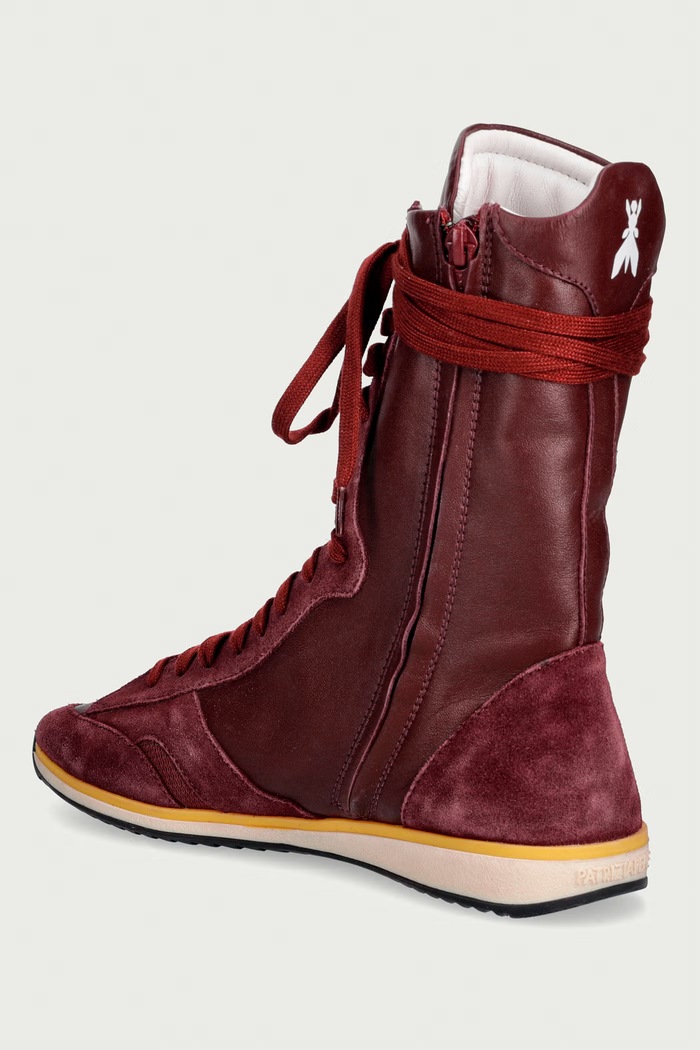 Obuwie Patrizia Pepe sneakersy damskie skórzane 8Y0033.V038.FH03 bordowy