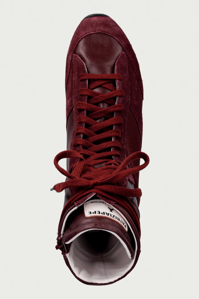 Patrizia Pepe sneakersy damskie skórzane bordowy 8Y0033.V038.FH03