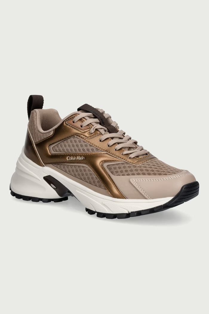 Calvin Klein HIKE RUN CKSTRIPE MESH MET sneakers Γυναικεία μπεζ HW0HW031400Z3