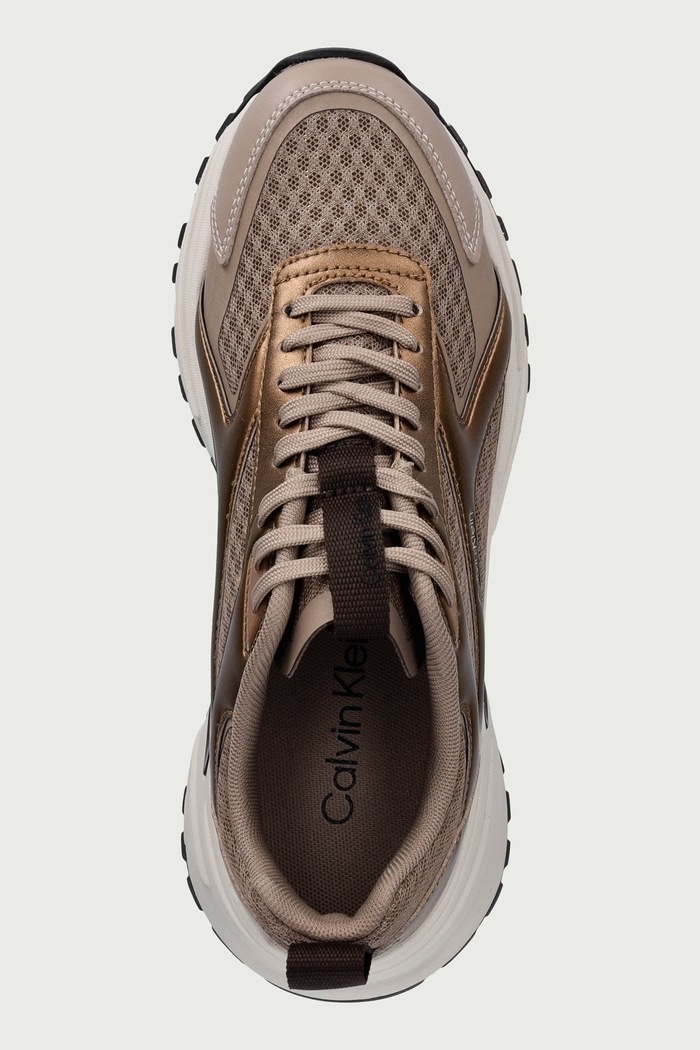 HIKE RUN CKSTRIPE MESH MET sneakers Γυναικεία Calvin Klein HW0HW031400Z3 μπεζ