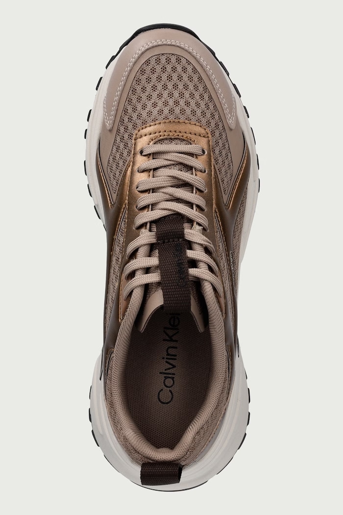 HIKE RUN CKSTRIPE MESH MET sneakers pentru femei Calvin Klein HW0HW031400Z3 bej