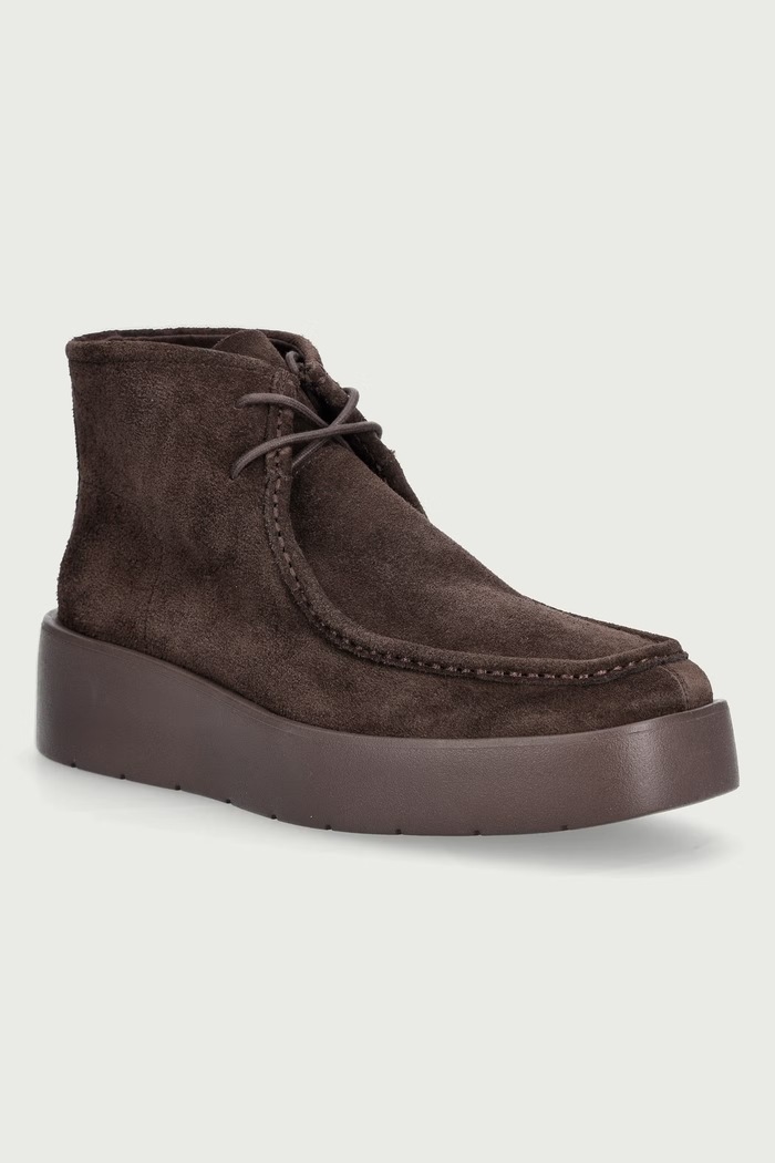 Calvin Klein Боти с платформа дамски FLATF LACE UP APR CUT BOOT кафяв HW0HW03273BAM