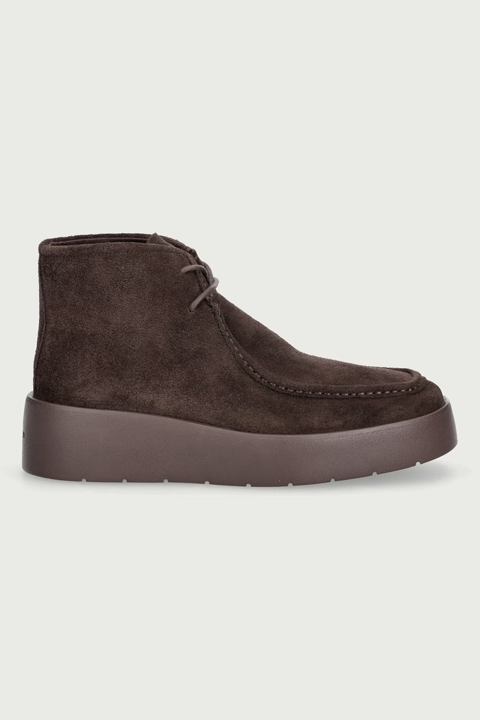 Calvin Klein Боти с платформа дамски FLATF LACE UP APR CUT BOOT HW0HW03273BAM кафяв AW26