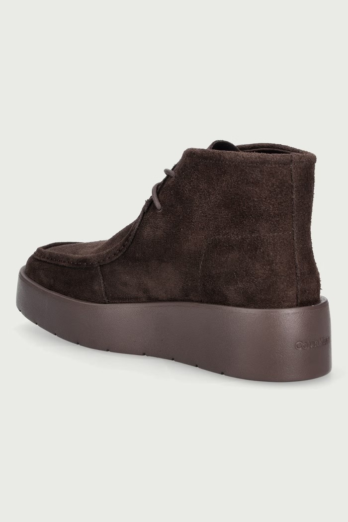 Обувки Calvin Klein Боти с платформа дамски FLATF LACE UP APR CUT BOOT HW0HW03273BAM кафяв