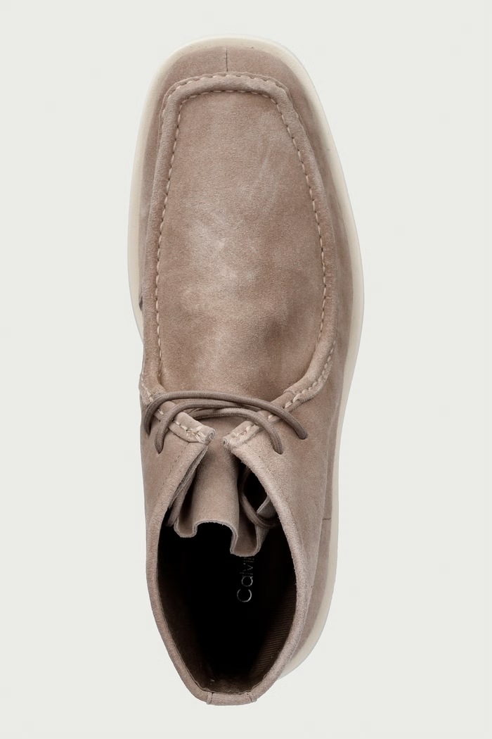 Čizme za muškarce od brušene kože FLATF LACE UP APR CUT BOOT Calvin Klein HW0HW03273063 bež