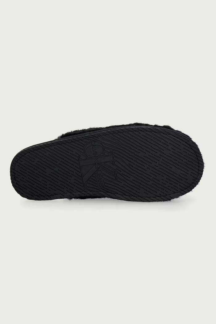 Παντόφλες Γυναικεία HOME SLIPPER FUR AOP Calvin Klein μαύρο HW0HW032180GJ