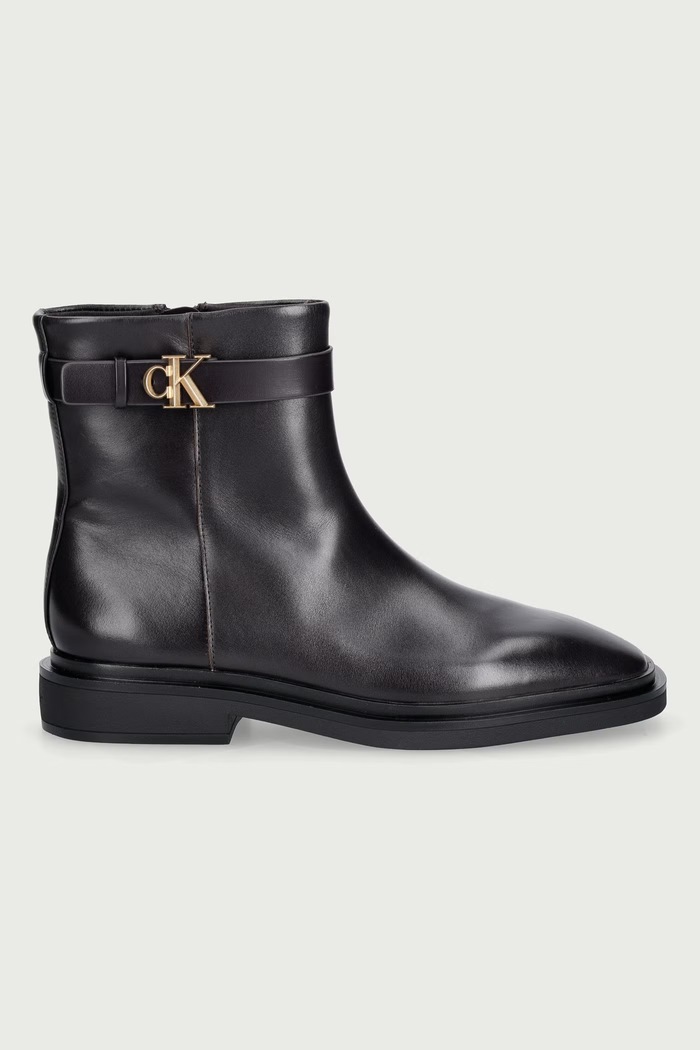 Calvin Klein Μποτάκια Γυναικεία δερμάτινα SQUARE ANKLE BOOT LTH MG HDW HW0HW031860Z6 μαύρο AW26