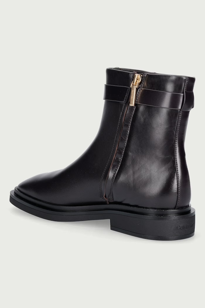 Παπούτσια Calvin Klein Μποτάκια Γυναικεία δερμάτινα SQUARE ANKLE BOOT LTH MG HDW HW0HW031860Z6 μαύρο