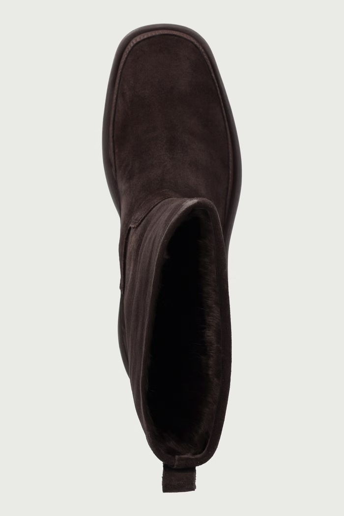 Členkové čižmy dámske semišové FLATFORM MID BOOT SUEDE WL Calvin Klein HW0HW03181BAM hnedá