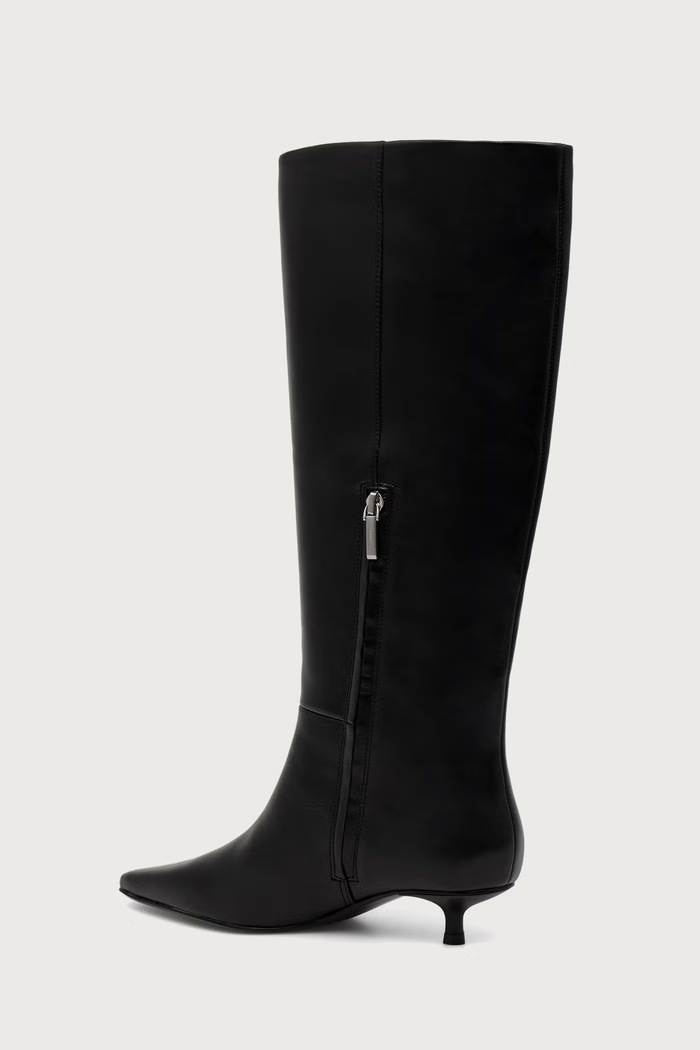 Obuv Calvin Klein Čižmy dámske kožené KITTEN HEEL HIGH BOOT LTH HW0HW031670GJ čierna