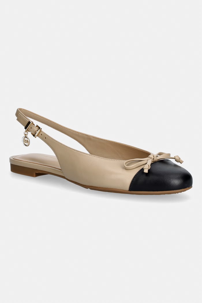 MICHAEL Michael Kors балеринки от кожа Piper Sling Ballet бежов 40T6PIFP1L.156