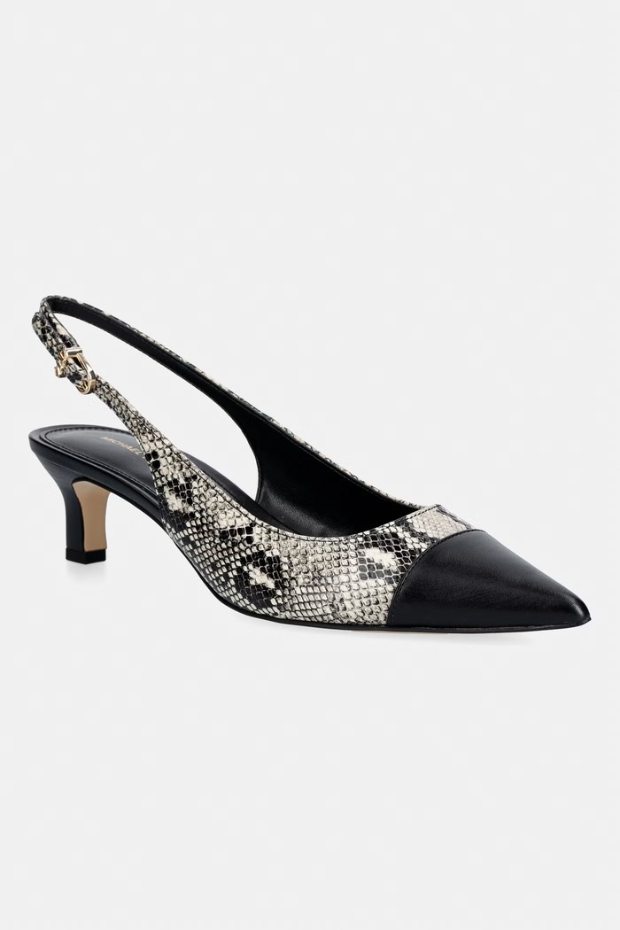 MICHAEL Michael Kors обувки с ток от кожа Amara Toe Cap Sling Pump черен 40T6AMMP1E.270