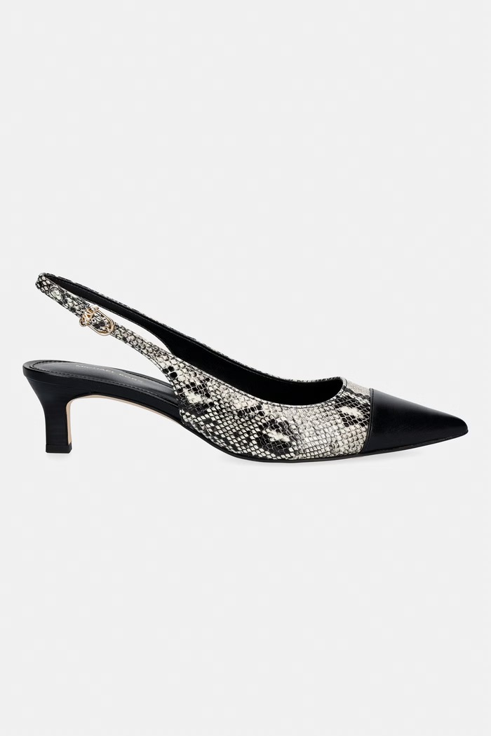 MICHAEL Michael Kors обувки с ток от кожа Amara Toe Cap Sling Pump 40T6AMMP1E.270 черен AW26