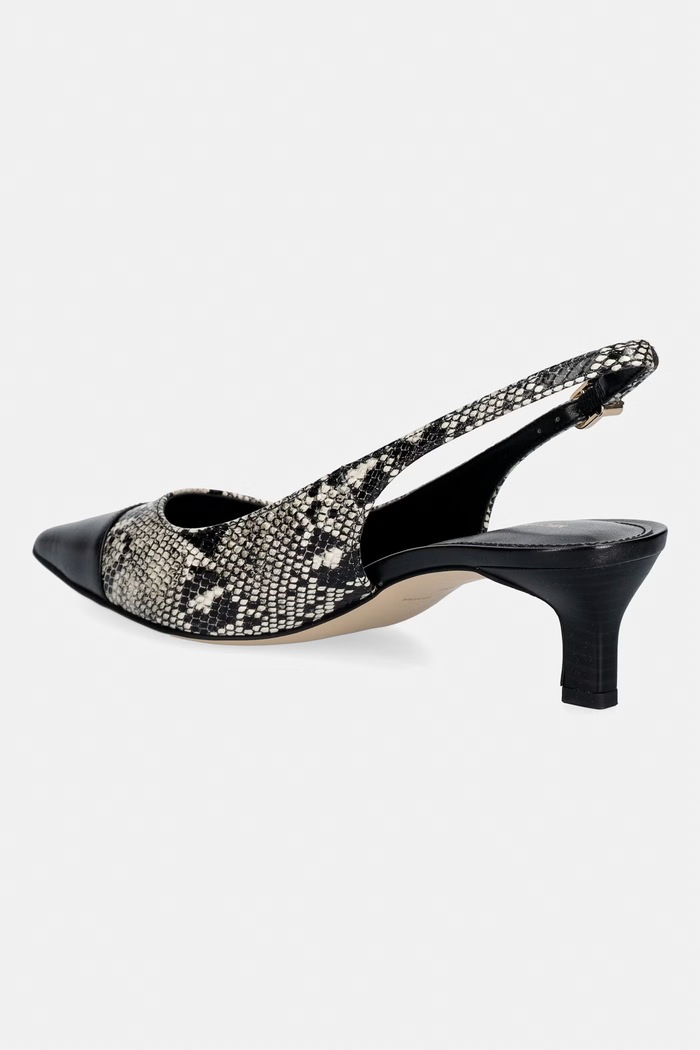 Обувки MICHAEL Michael Kors обувки с ток от кожа Amara Toe Cap Sling Pump 40T6AMMP1E.270 черен