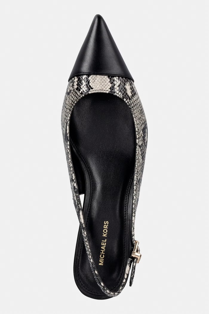 MICHAEL Michael Kors обувки с ток от кожа Amara Toe Cap Sling Pump черен 40T6AMMP1E.270