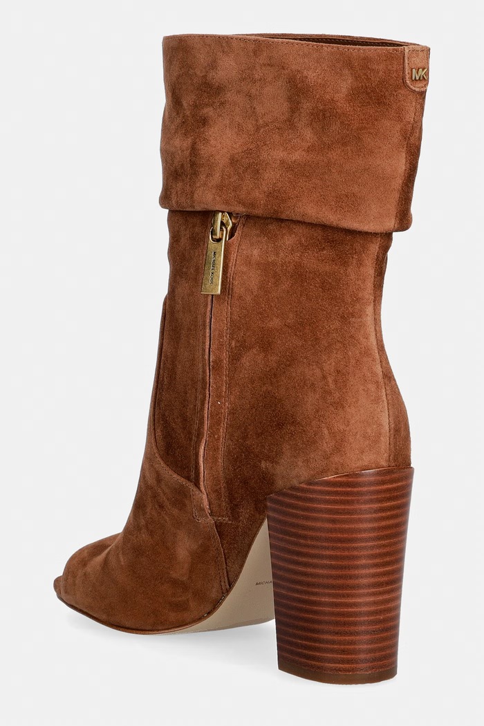 Παπούτσια MICHAEL Michael Kors μποτάκια Γυναικεία σουέτ Shayna Heeled Bootie 40T6SYHE5S.230 καφέ