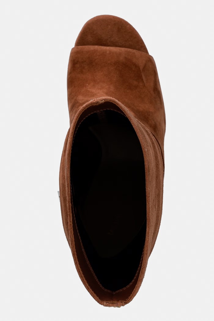 MICHAEL Michael Kors μποτάκια Γυναικεία σουέτ Shayna Heeled Bootie καφέ 40T6SYHE5S.230