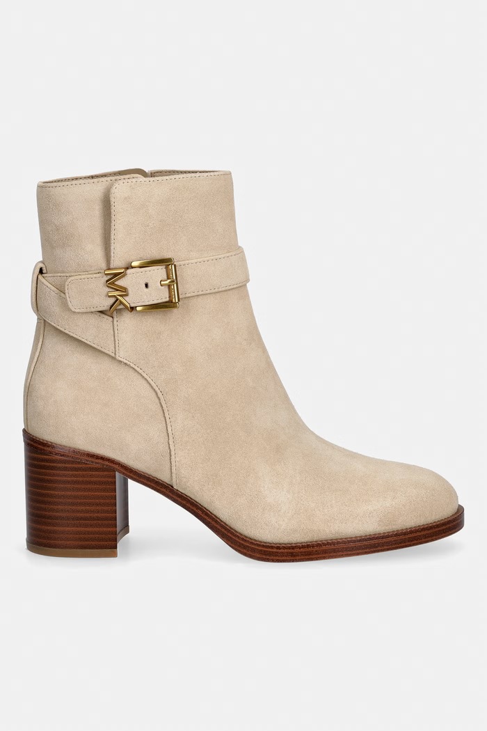 MICHAEL Michael Kors gležnarski čevlji ženski semišasti Rachel Heeled Bootie 40T6RCME5S.156 bež AW26