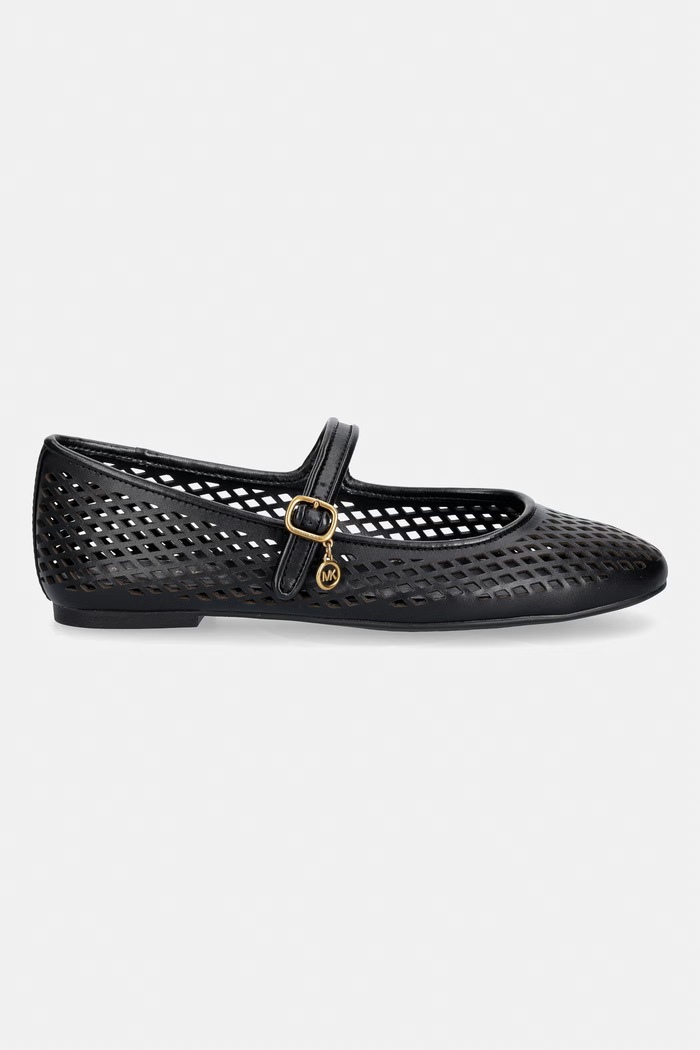 MICHAEL Michael Kors balerinke usnjene Nellie Flex Ballet 40T6NLFP3L.001 črna AW26