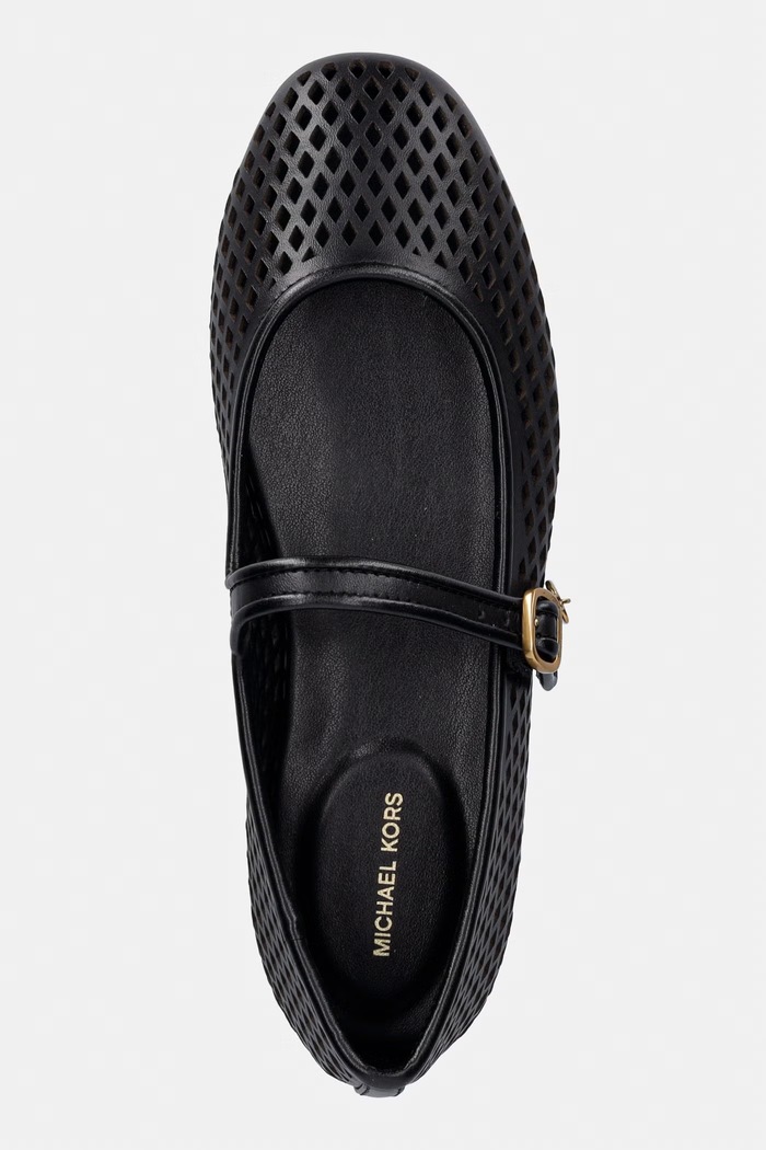 MICHAEL Michael Kors balerinke usnjene Nellie Flex Ballet črna 40T6NLFP3L.001