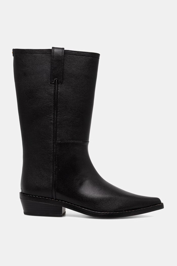 MICHAEL Michael Kors kotníkové boty dámské kožené Farren Flat Boot 40T6FRMB5L.001 černá AW26