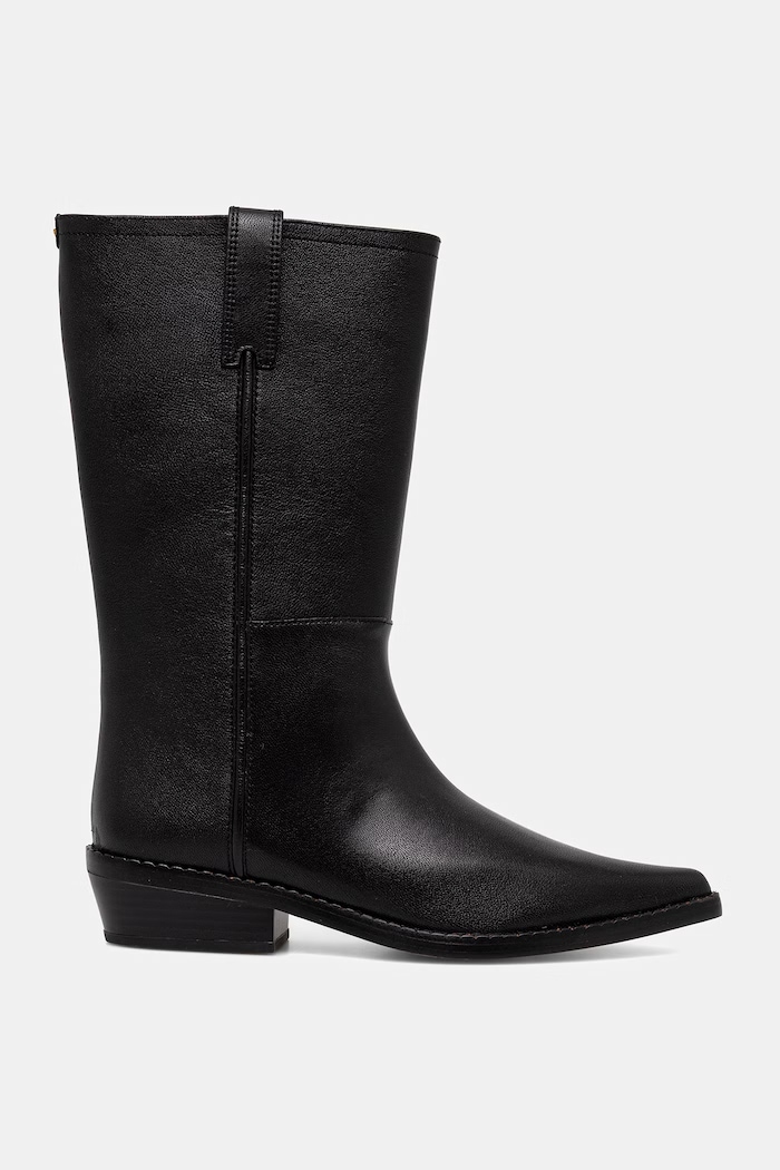 MICHAEL Michael Kors kotníkové boty dámské kožené Farren Flat Boot 40T6FRMB5L.001 černá AW26