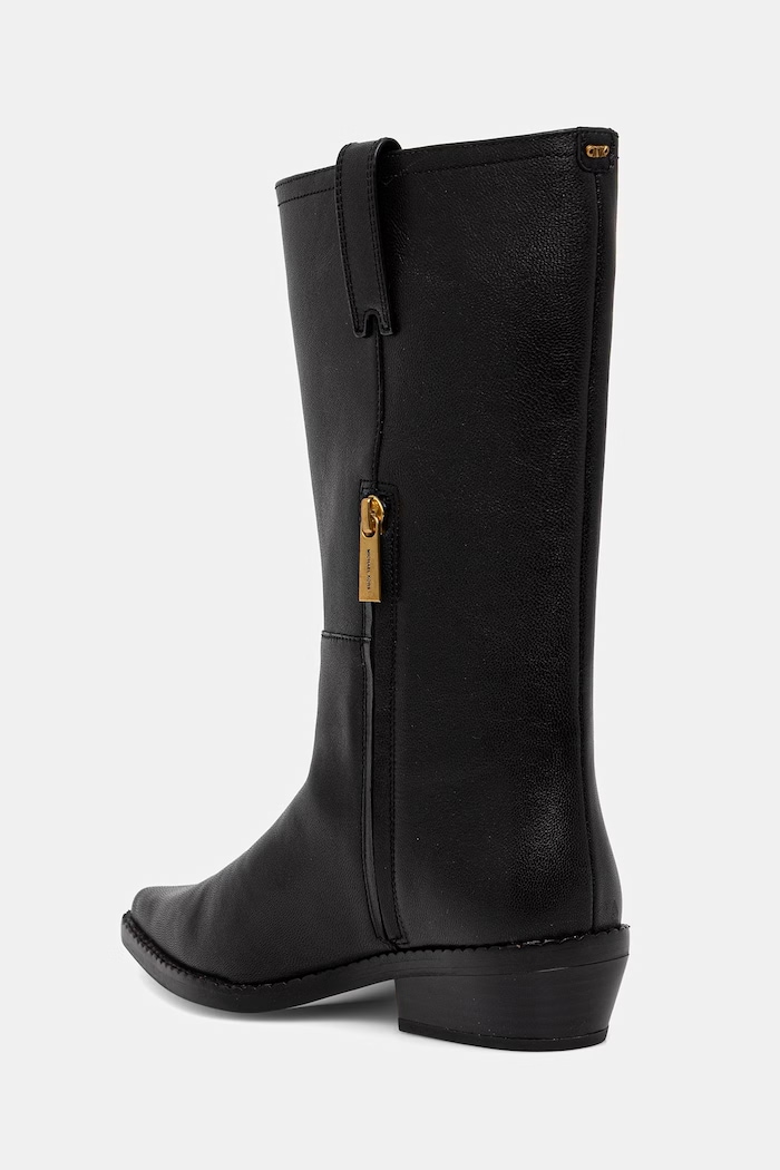 Boty MICHAEL Michael Kors kotníkové boty dámské kožené Farren Flat Boot 40T6FRMB5L.001 černá