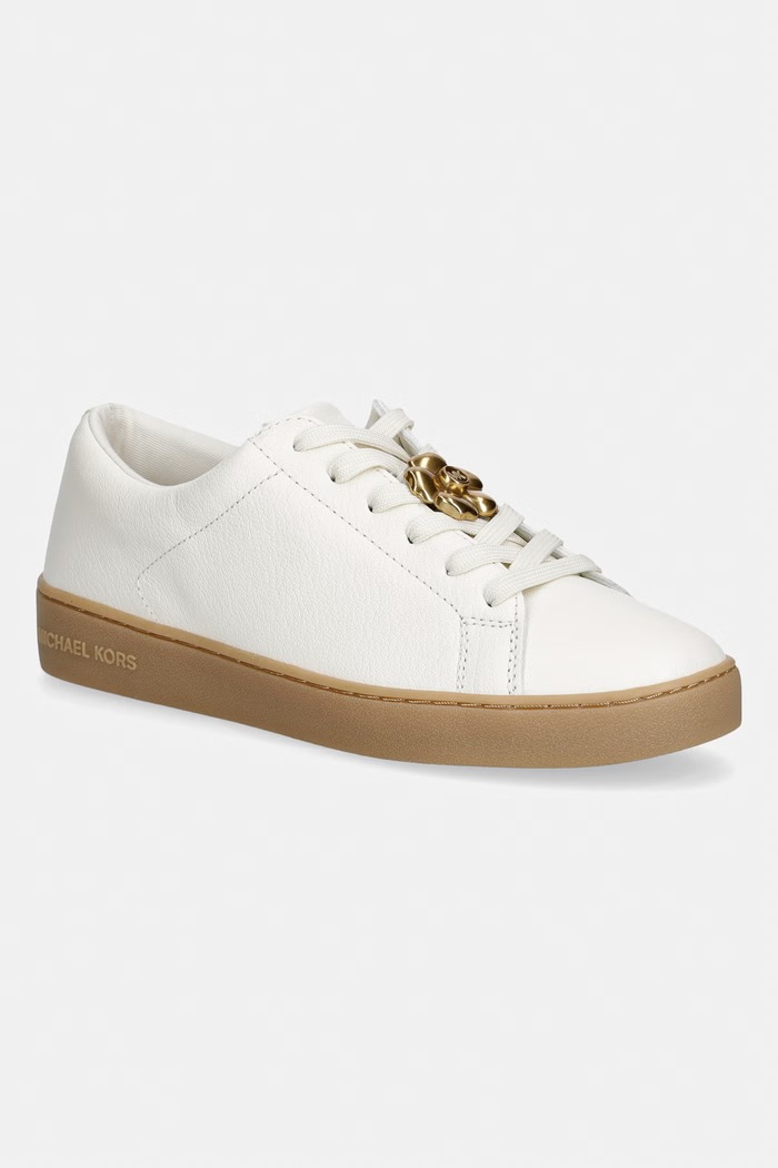 MICHAEL Michael Kors Keaton Lace Up sneakers γυναικεία δερμάτινα λευκό 43T6KTFS1L.165