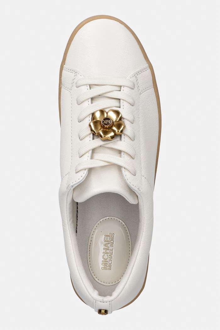 MICHAEL Michael Kors Keaton Lace Up sneakers γυναικεία δερμάτινα λευκό 43T6KTFS1L.165