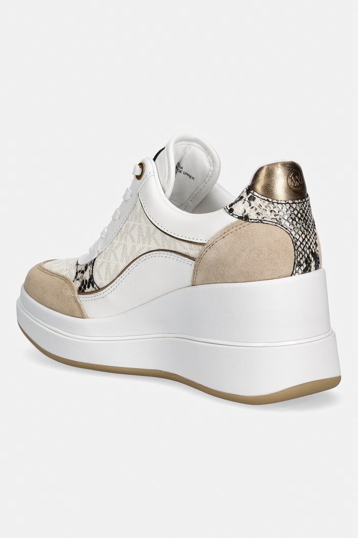 Obuwie MICHAEL Michael Kors Emmy Wedge Trainer sneakersy damskie 43T6EMFS1B.184 beżowy
