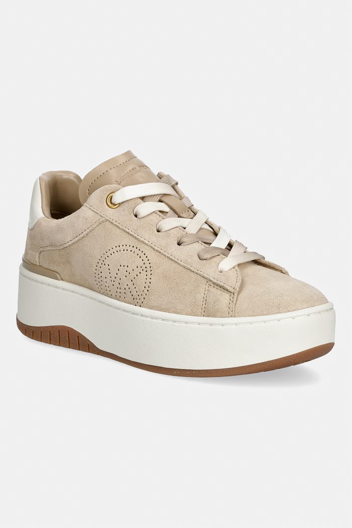 MICHAEL Michael Kors Dottie Lace Up sneakers γυναικεία σουέτ μπεζ 43T6DTFS1S.156