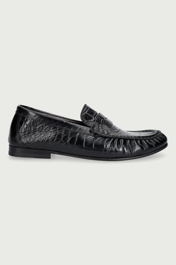 Posa Loafersy damskie skórzane Penny Loafer PW43.600 czarny AW26