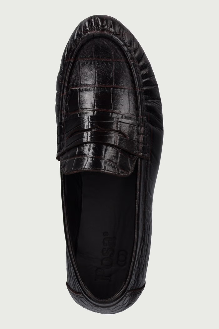 Loafersy damskie skórzane Penny Loafer Posa PW43.501 bordowy