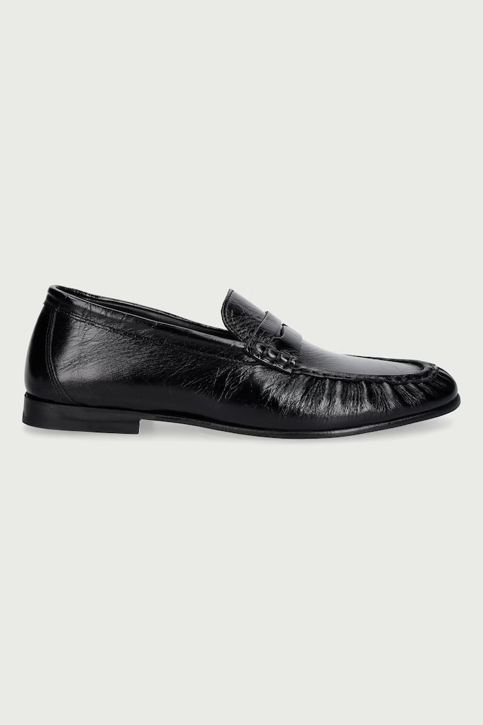 Posa Mokasyny damskie skórzane Penny Loafer PW41.600 czarny AW26