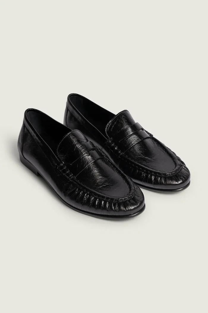 Posa Mokasíny dámske kožené Penny Loafer PW41.600 čierna AW26