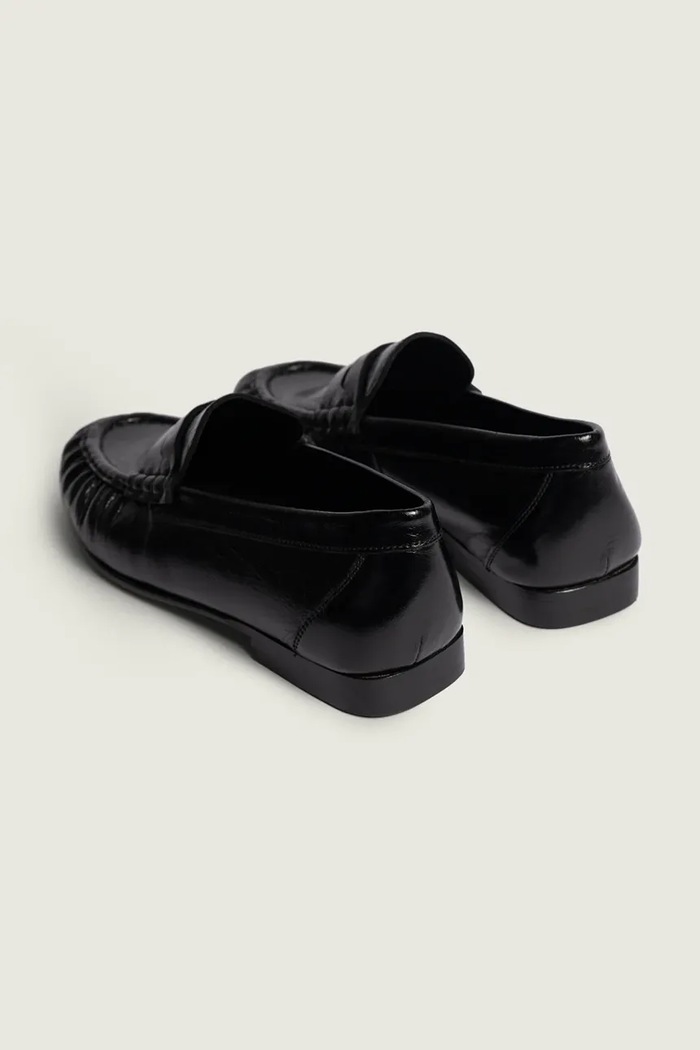 Obuv Posa Mokasíny dámske kožené Penny Loafer PW41.600 čierna