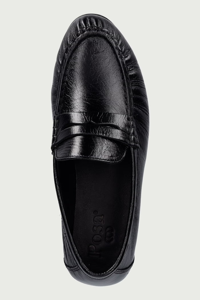 Mokasyny damskie skórzane Penny Loafer Posa PW41.600 czarny