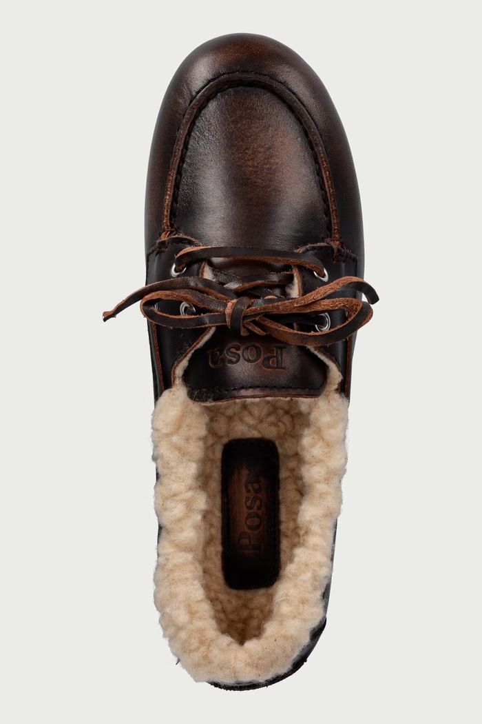 Loafersy damskie skórzane Boat Loafer Posa PW30.205 brązowy