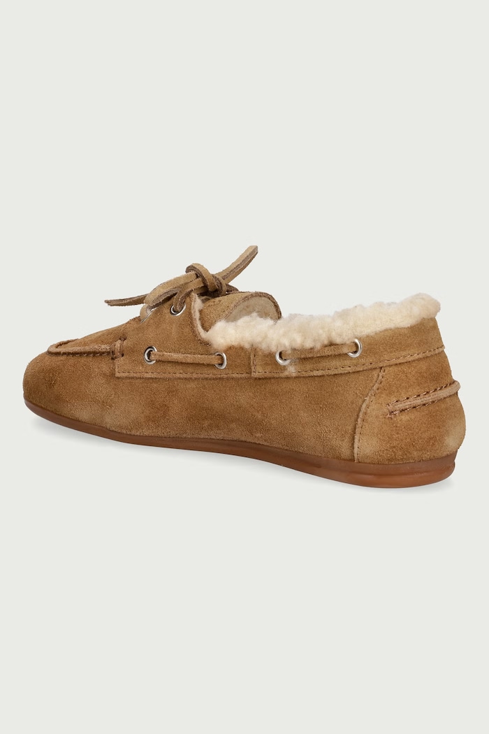 Obuwie Posa Loafersy damskie zamszowe Boat Loafer PW29.209 beżowy