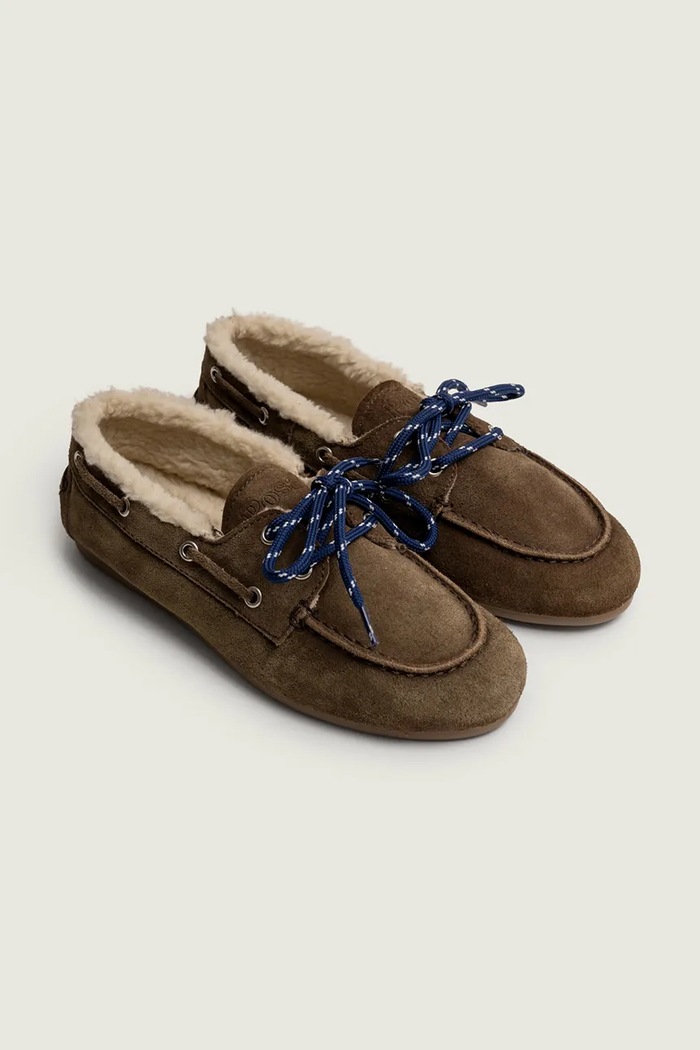 Posa loafersy damskie zamszowe Boat Loafer PW29.201 brązowy AW26