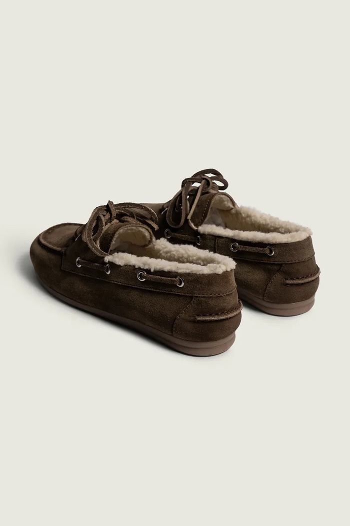 Obuwie Posa loafersy damskie zamszowe Boat Loafer PW29.201 brązowy