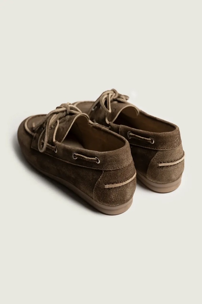 Παπούτσια Posa loafers γυναικεία σουέτ Boat Loafer PW27.201 καφέ