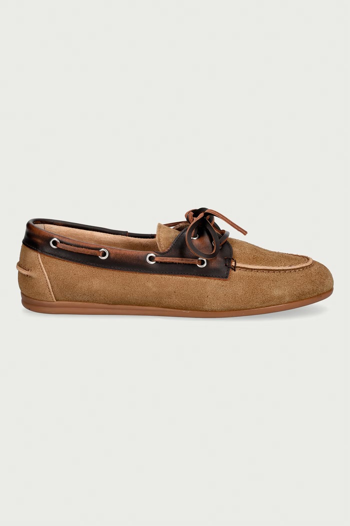 Posa Mokasíny dámské semišové Boat Loafer PW257.2023 hnědá AW26